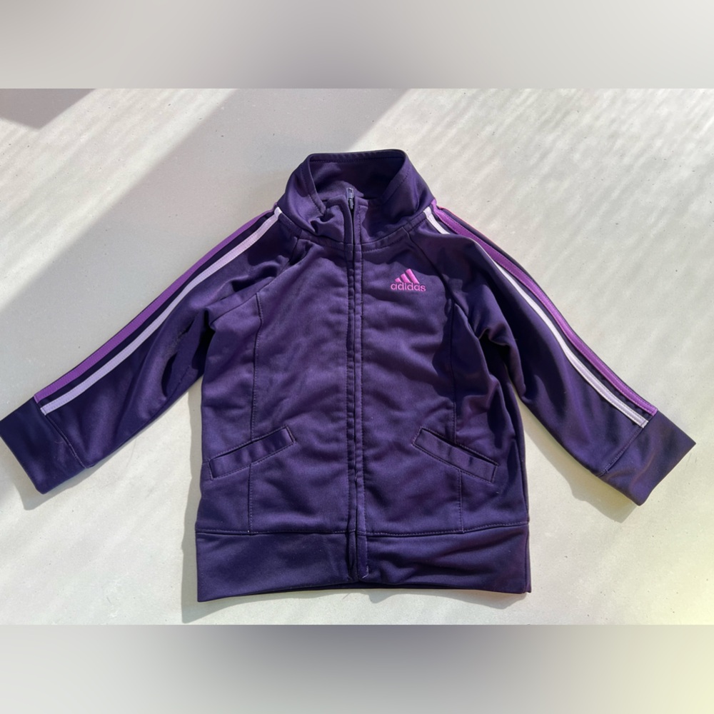Purple adidas track suit jacket